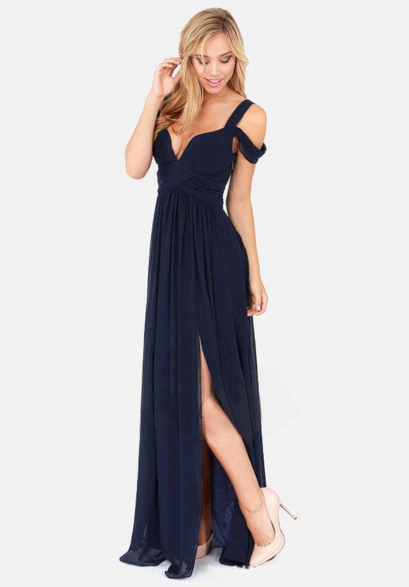 Chic Greek Elegance Pleated Maxi Dress - Vogue Aura