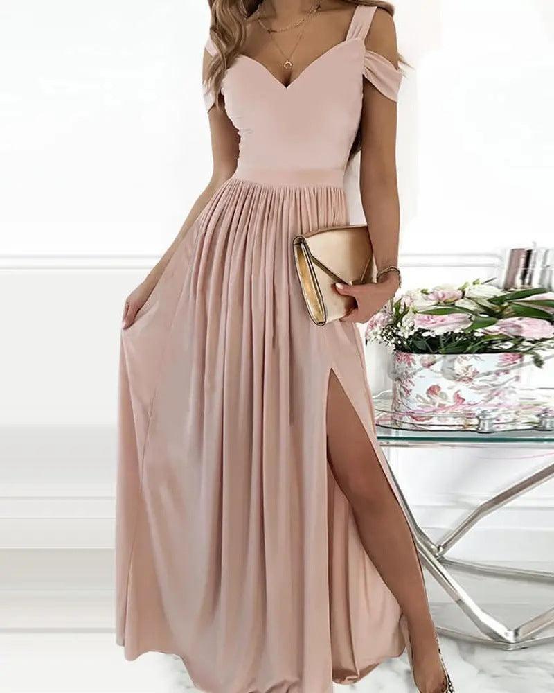 Chic Greek Elegance Pleated Maxi Dress - Vogue Aura