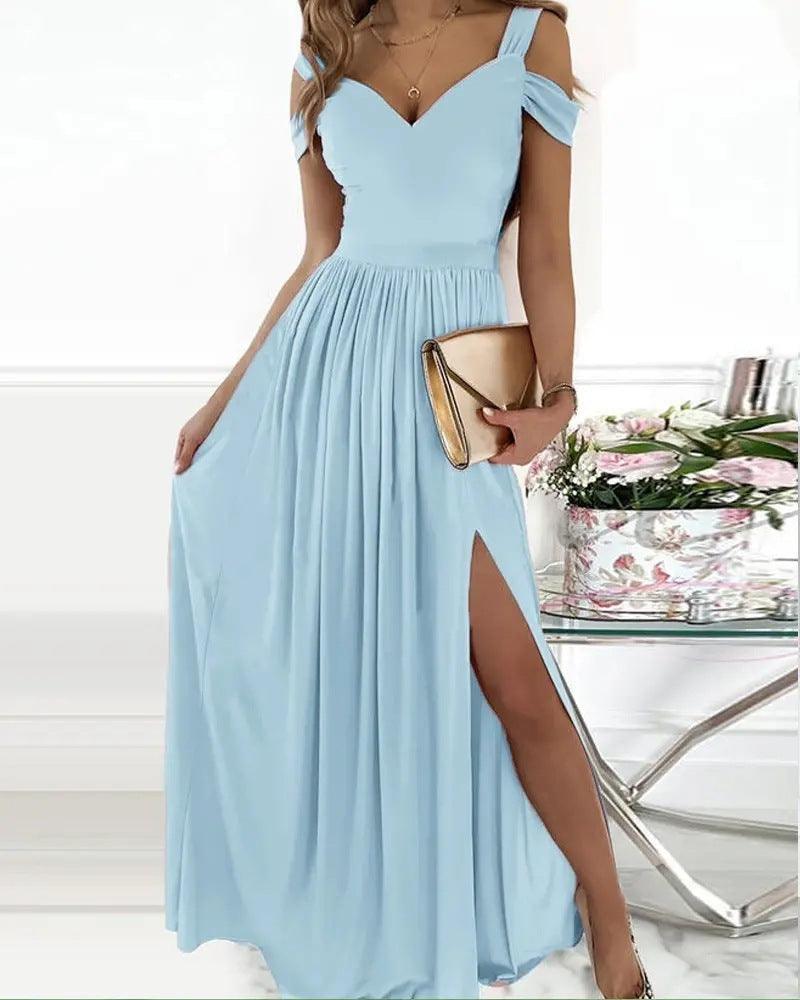 Chic Greek Elegance Pleated Maxi Dress - Vogue Aura