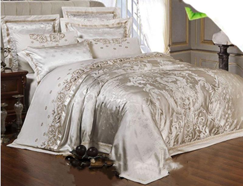 Elegant Jacquard Floral Cotton Bedding Set - Vogue Aura