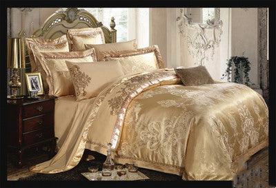 Elegant Jacquard Floral Cotton Bedding Set for Sophisticated Bedrooms - Vogue Aura