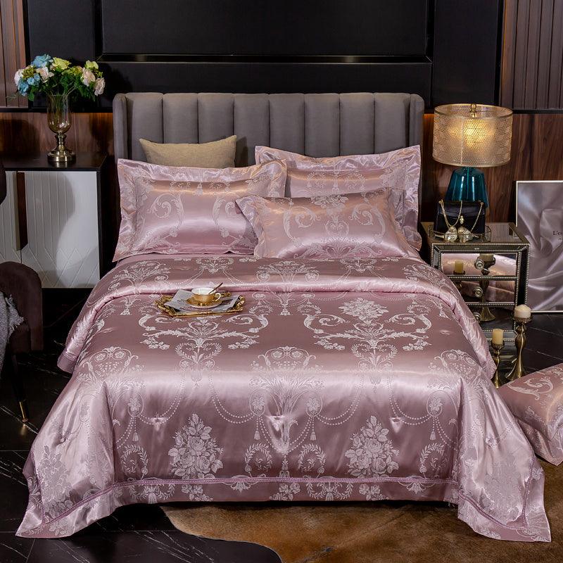 Elegant Jacquard Floral Cotton Bedding Set for Sophisticated Bedrooms - Vogue Aura