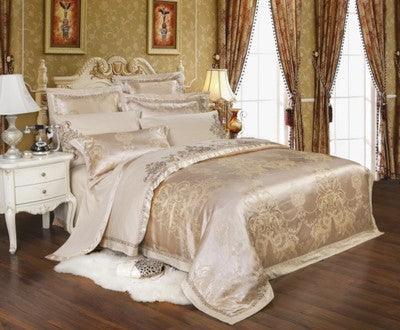 Elegant Jacquard Floral Cotton Bedding Set - Vogue Aura