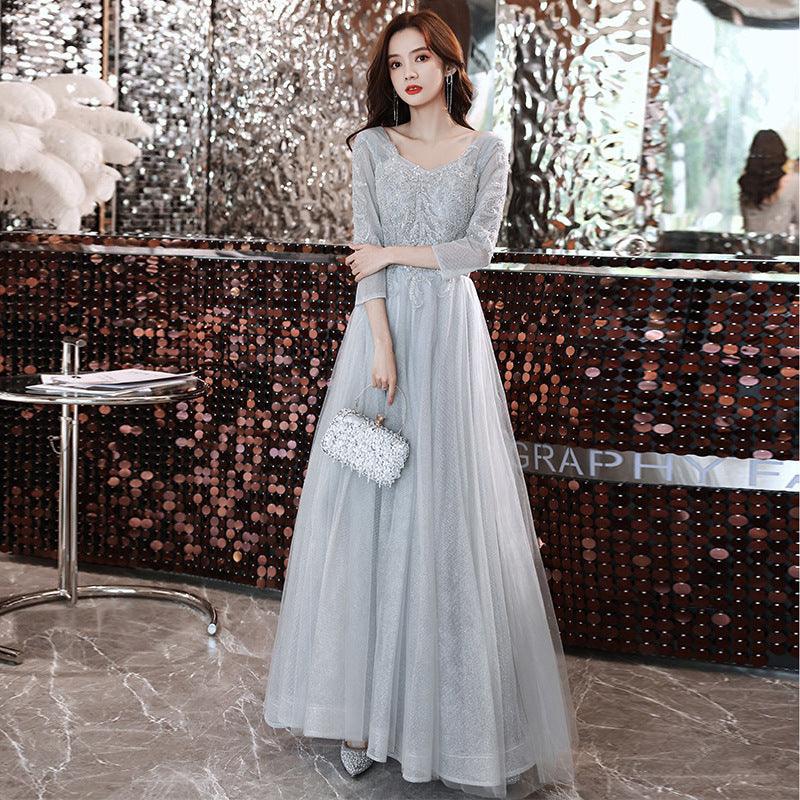 Sophisticated Glamour Long Sleeve Dress for Elegant Events - Vogue Aura