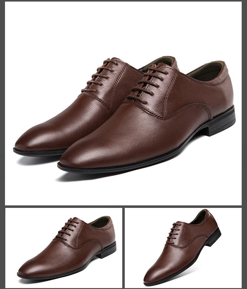 Elegant Low Top Leather Dress Shoes for Men - Vogue Aura