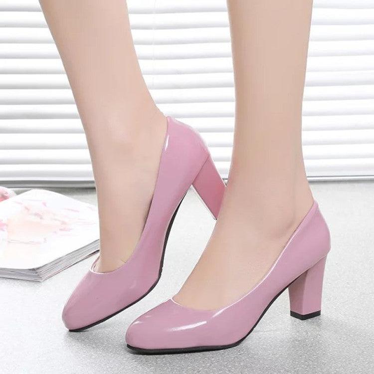 Elegant Nude Chunky Heel Pointed Pumps for Every Occasion - Vogue Aura