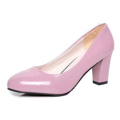 Elegant Nude Chunky Heel Pointed Pumps for Every Occasion - Vogue Aura