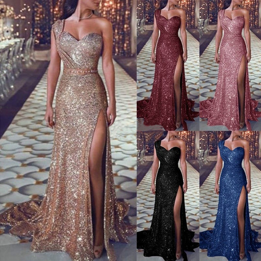 Elegant A-Line Dress with Gold Accents - Vogue Aura