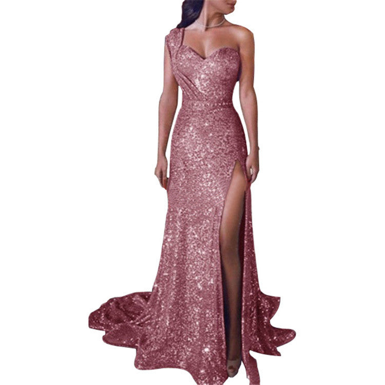 Elegant A-Line Dress with Gold Accents - Vogue Aura