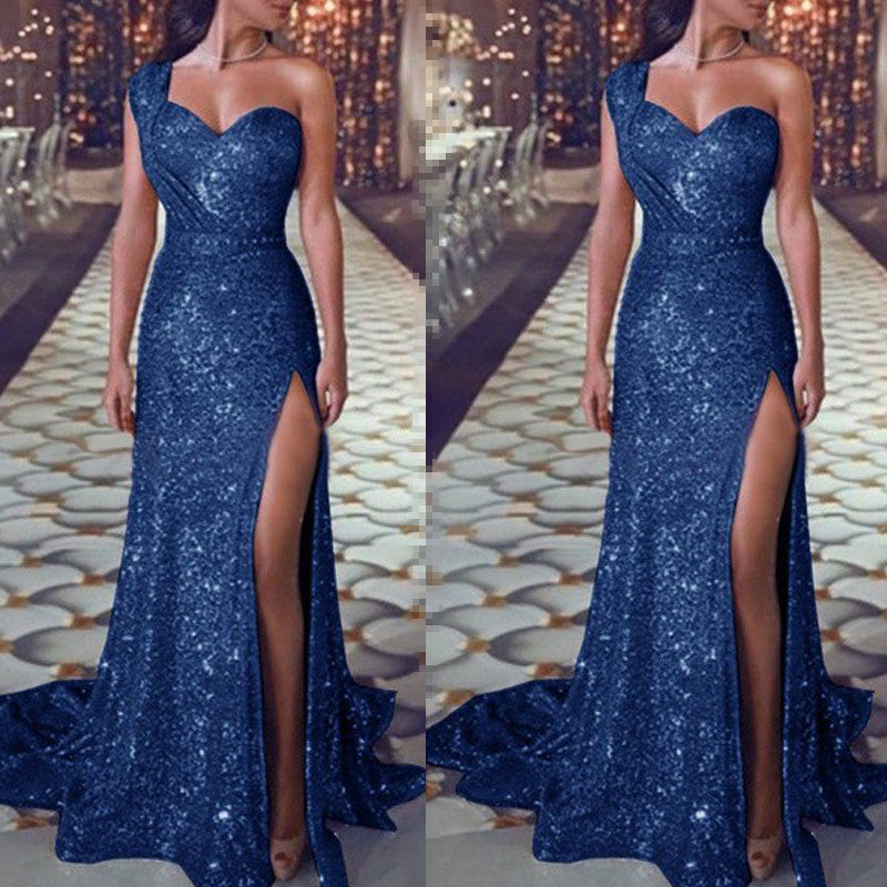 Elegant A-Line Dress with Gold Accents - Vogue Aura