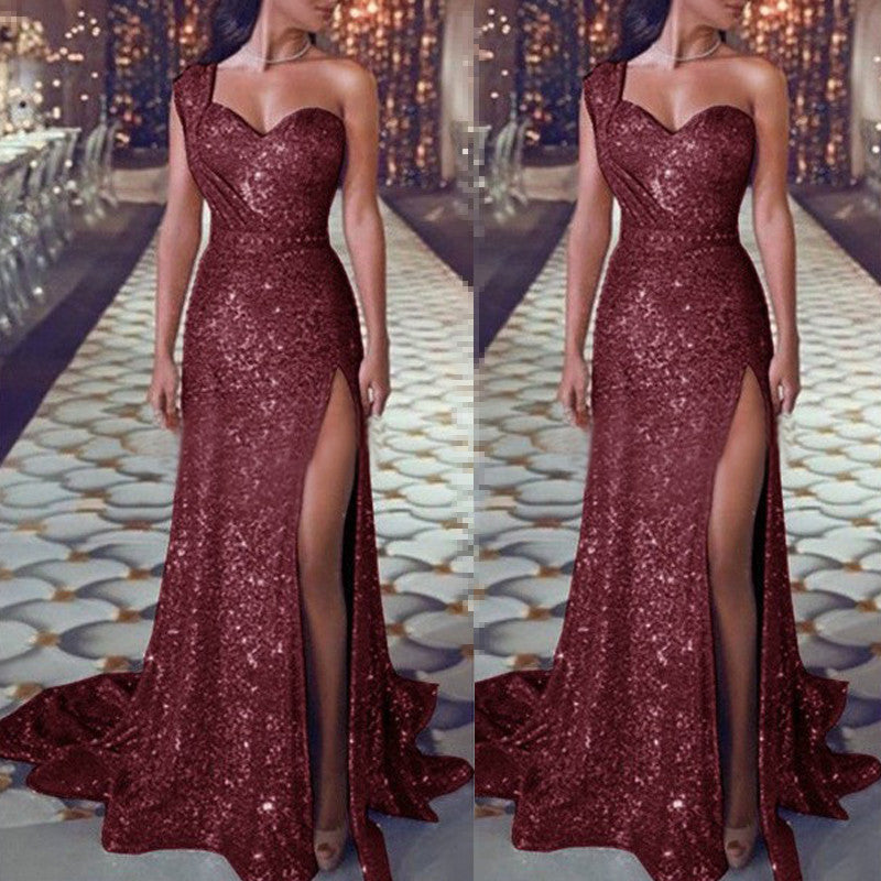 Elegant A-Line Dress with Gold Accents - Vogue Aura