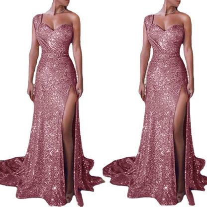 Elegant A-Line Dress with Gold Accents - Vogue Aura