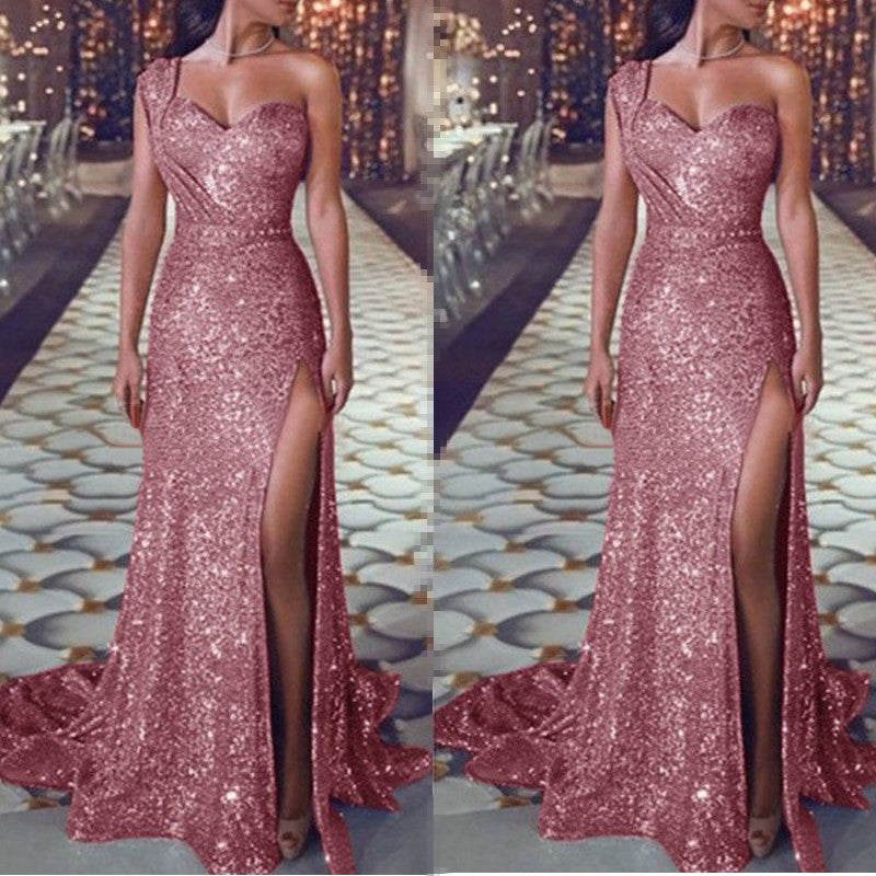 Elegant A-Line Dress with Gold Accents - Vogue Aura