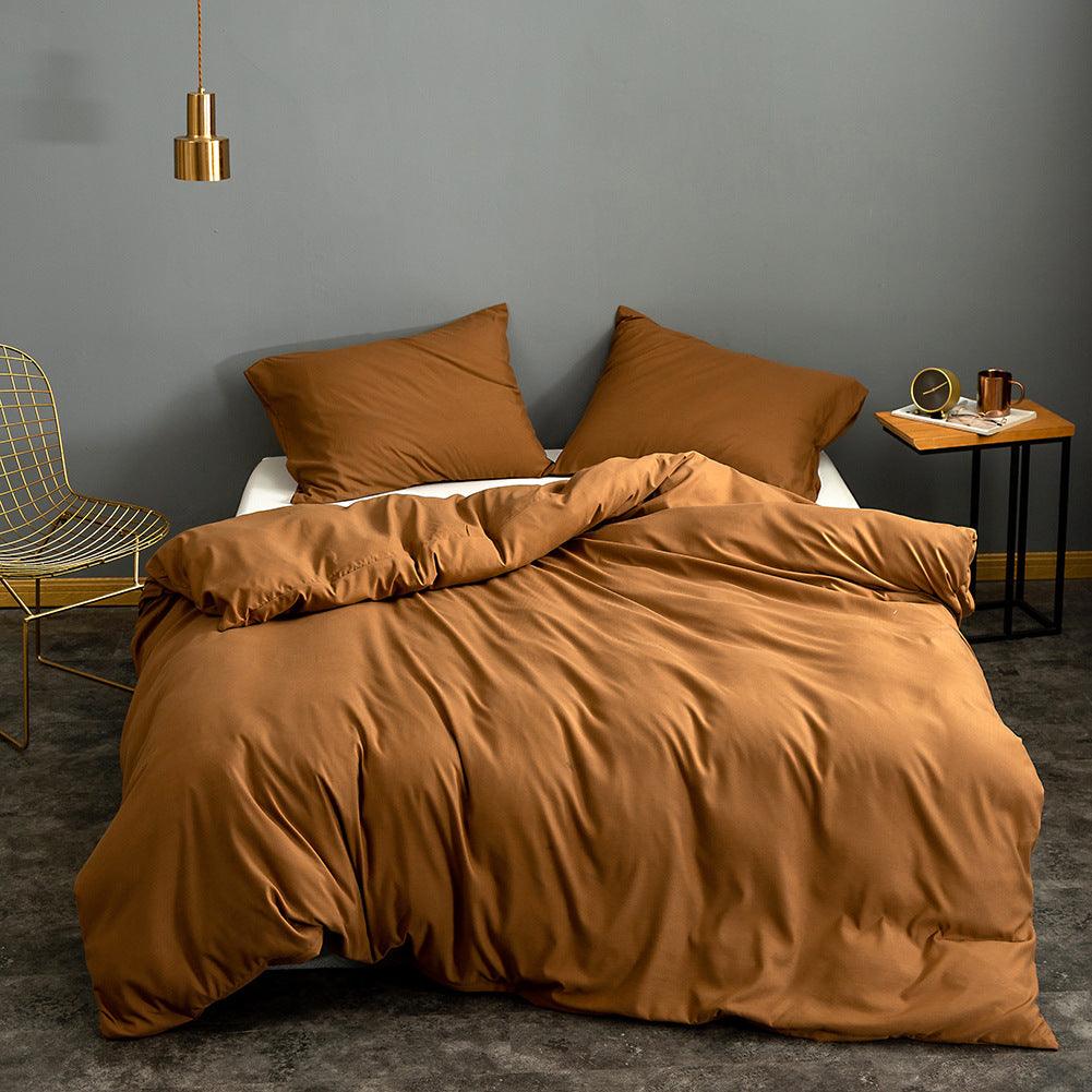 Elegant Solid Color Brushed Duvet Cover Set with Optional Pillow Shams - Vogue Aura