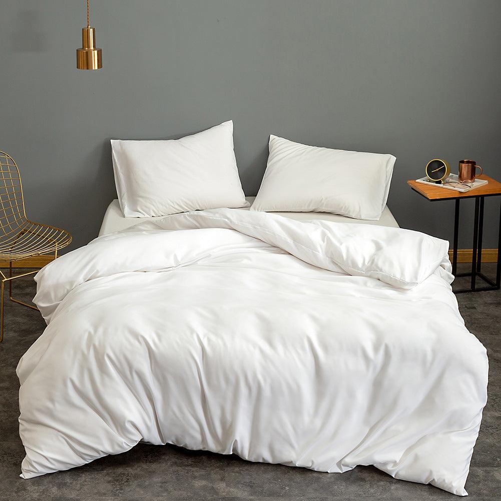 Elegant Solid Color Brushed Duvet Cover Set with Optional Pillow Shams - Vogue Aura