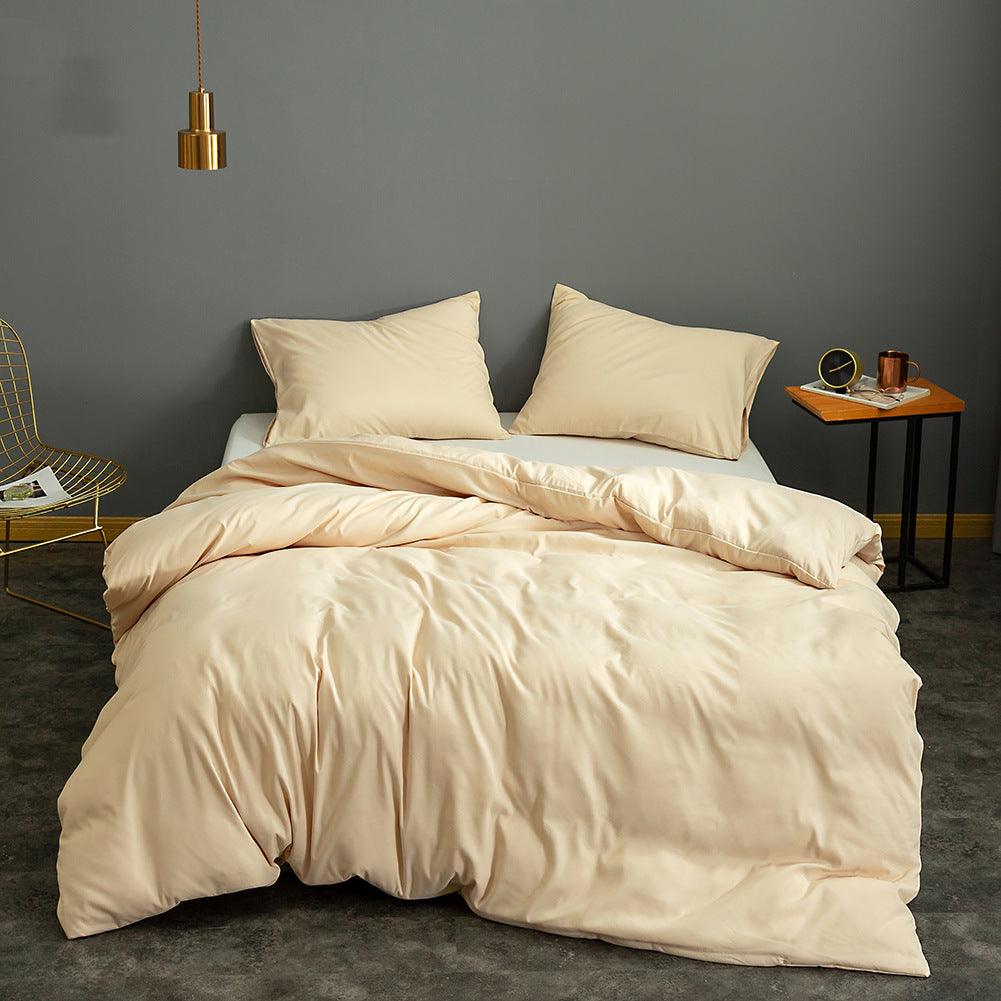 Elegant Solid Color Brushed Duvet Cover Set with Optional Pillow Shams - Vogue Aura