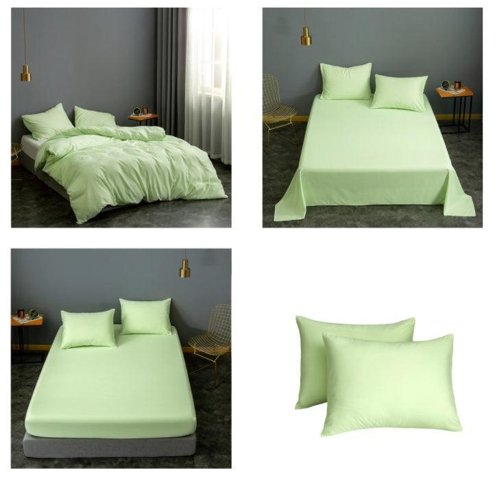 Elegant Solid Color Brushed Duvet Cover Set with Optional Pillow Shams - Vogue Aura