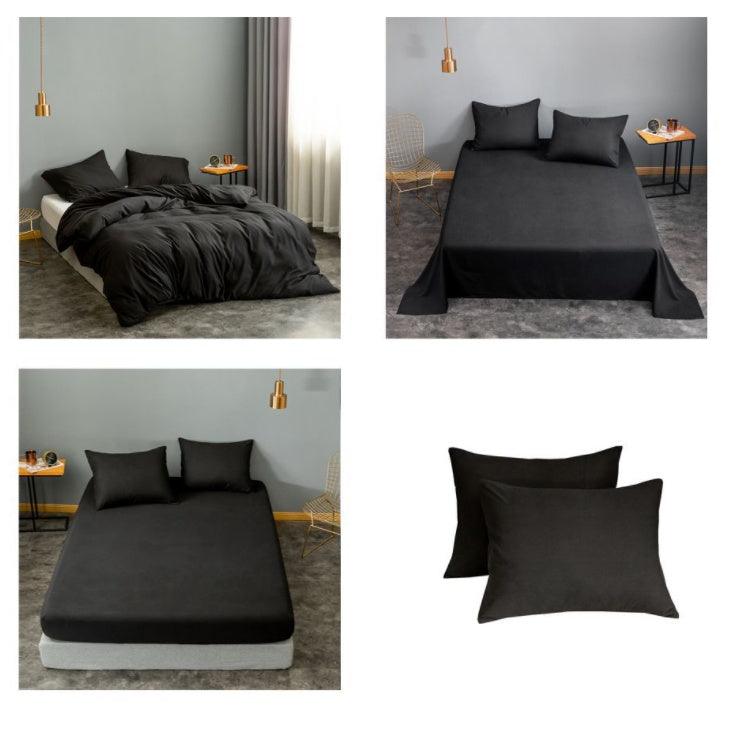 Elegant Solid Color Brushed Duvet Cover Set with Optional Pillow Shams - Vogue Aura