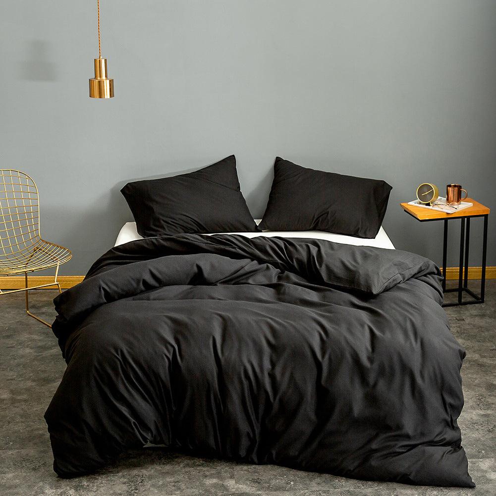 Elegant Solid Color Brushed Duvet Cover Set with Optional Pillow Shams - Vogue Aura