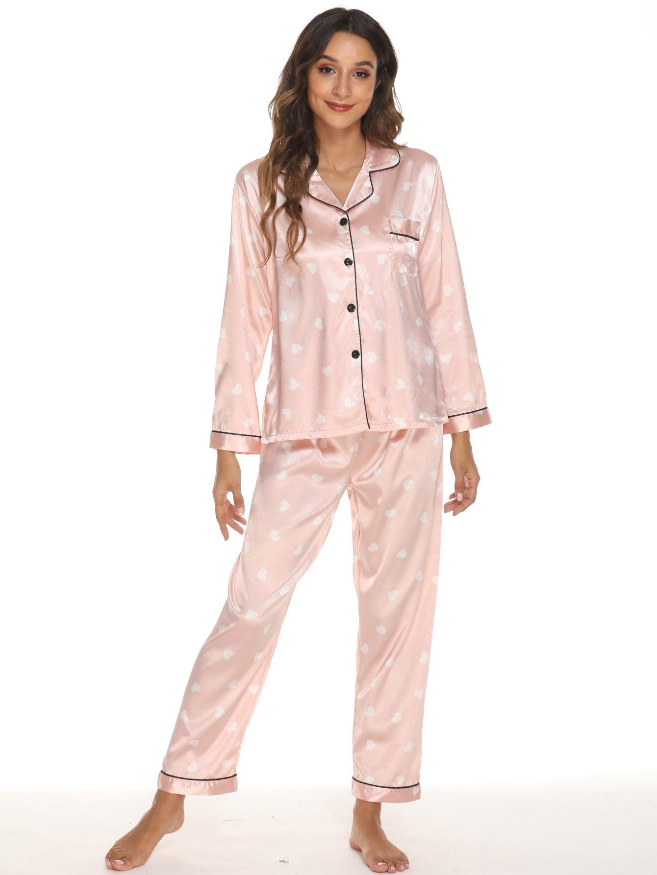 Elegant Satin Two-Piece Pajama Set for Women - Vogue Aura