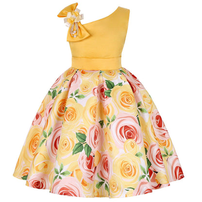 Enchanting Girls' Princess Dresses with Whimsical Digital Prints - Vogue Aura