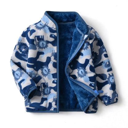 Simple Cartoon Print Boy Padded Jacket - Vogue Aura