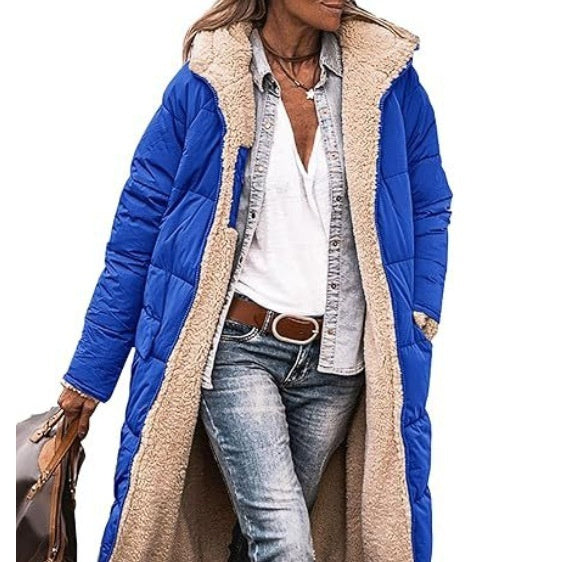 Fleece-lined Long Sleeve Winter Coat for Women - Vogue Aura