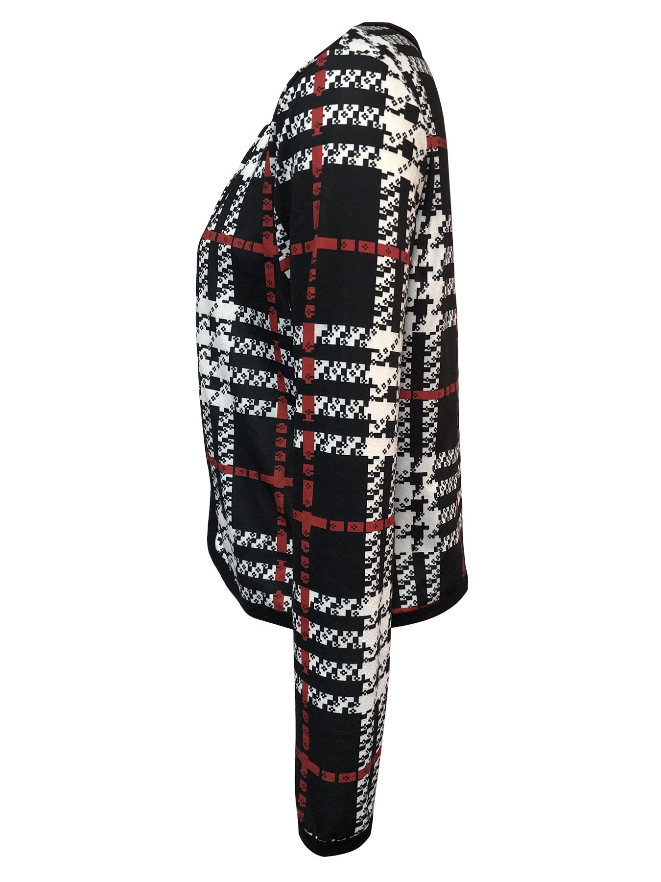 Versatile Women's Checkered Casual Jacket - Vogue Aura