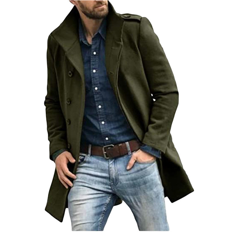 European Style Woolen Men's Thickened Coat for Autumn and Winter - Vogue Aura