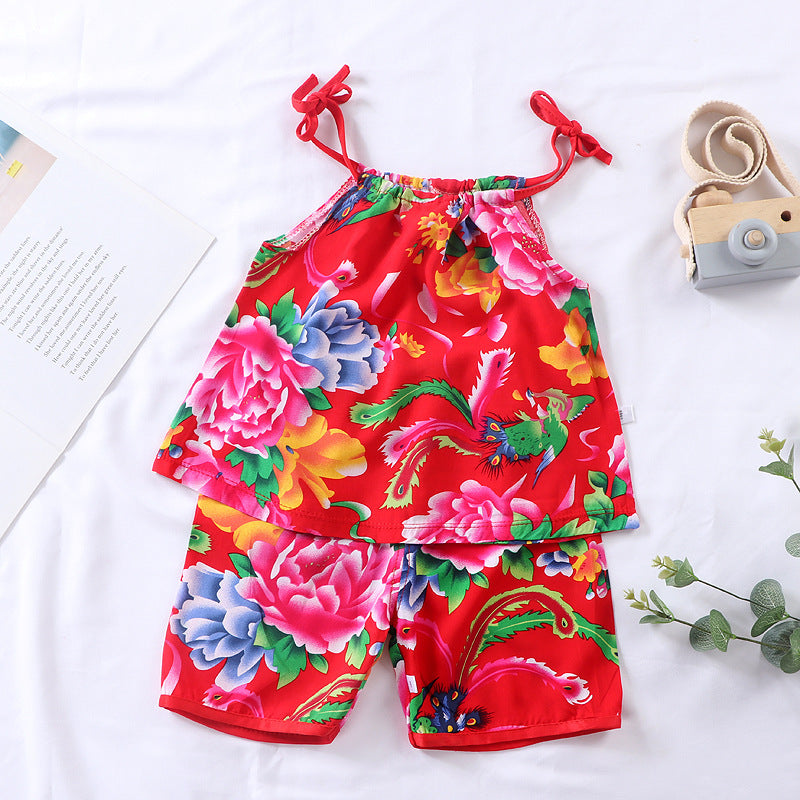 Summer Floral Vest Suit for Boys and Girls - Vogue Aura