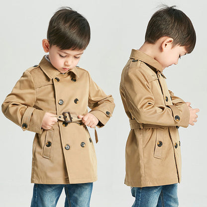 Kids' Overcoat Spring Boy's Trench Coat Mid-length - Vogue Aura