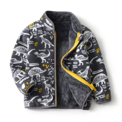 Simple Cartoon Print Boy Padded Jacket - Vogue Aura