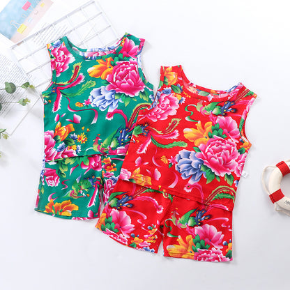 Summer Floral Vest Suit for Boys and Girls - Vogue Aura