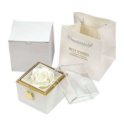 Rotating Soap Flower Rose Gift Box Creative Rotating Rose Jewelry Packaging Box Valentine's Day Gift For Women - Vogue Aura