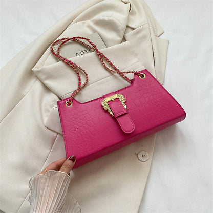 Elegant PU Chain Shoulder Bag - Chic Small Square Design - Vogue Aura