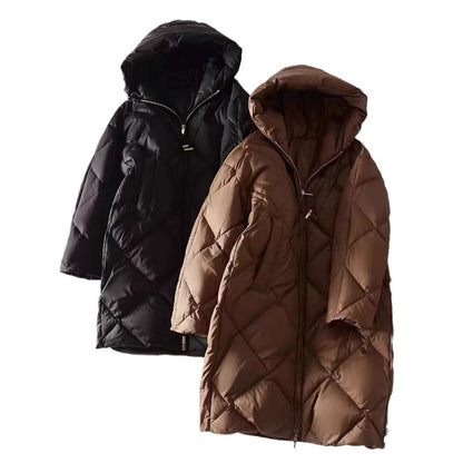 Women's Classic Diamond Lattice Down Jacket - Vogue Aura