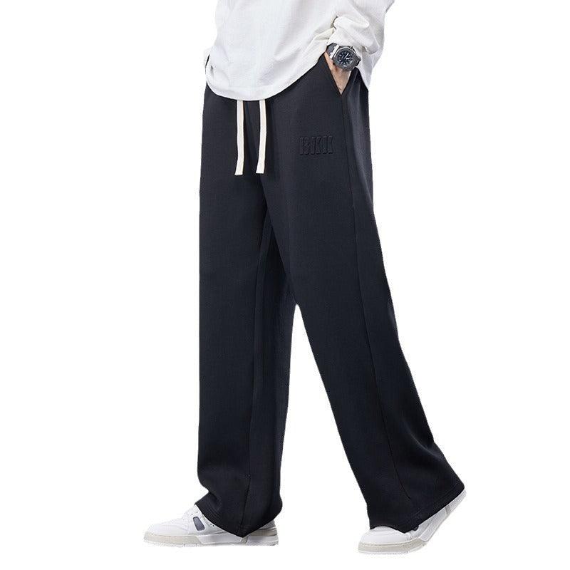 Fleece Thick Sweat Pants Men's Draping Heavy Autumn And Winter Loose Straight Mop Pants - Vogue Aura