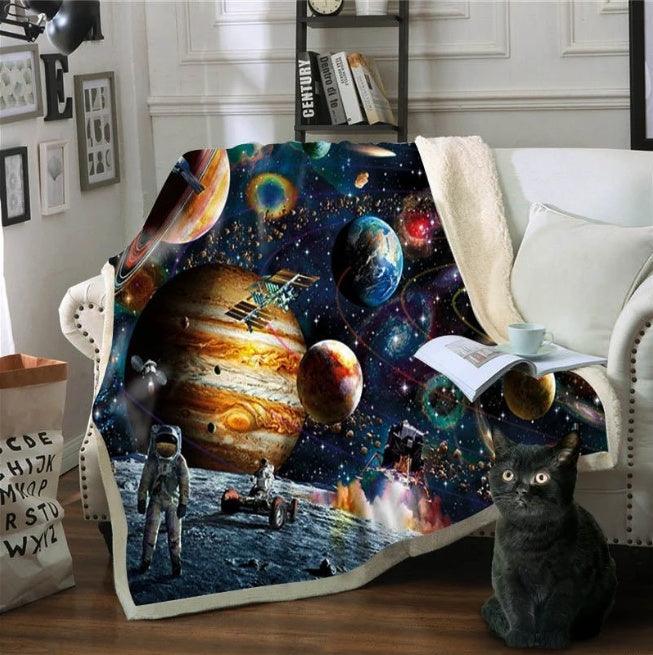 Galactic Sloth Super Soft Fleece Blanket - Vogue Aura