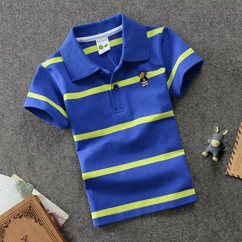 Gear Up for Adventure: CUHK Kids' Striped Cotton Polo Shirt - Vogue Aura