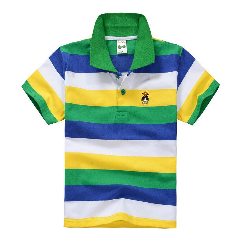 Gear Up for Adventure: CUHK Kids' Striped Cotton Polo Shirt - Vogue Aura