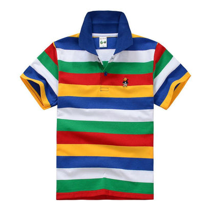 Gear Up for Adventure: CUHK Kids' Striped Cotton Polo Shirt - Vogue Aura