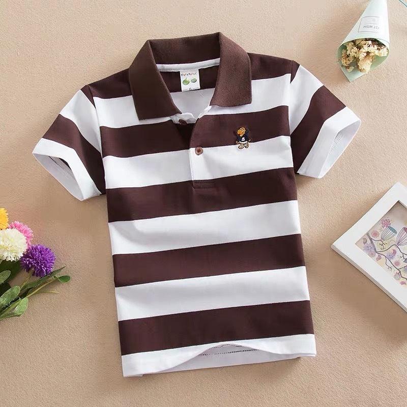 Gear Up for Adventure: CUHK Kids' Striped Cotton Polo Shirt - Vogue Aura