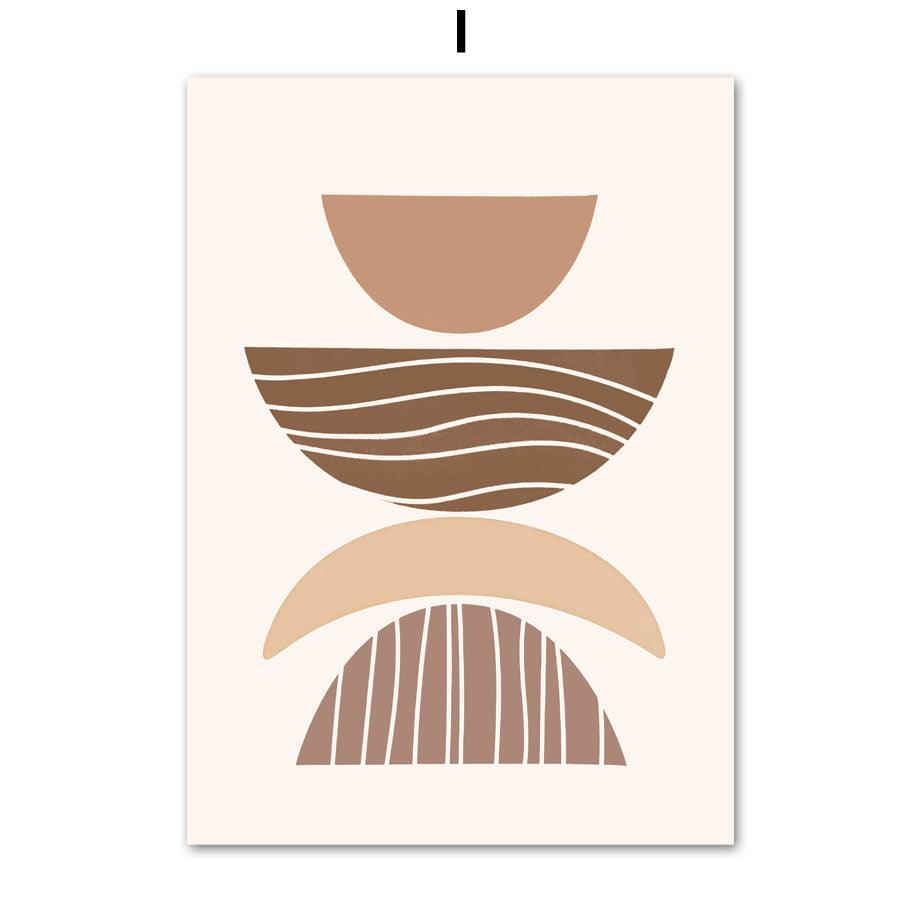 Geometric Boho Leaf Canvas Art for Modern Home Decor - Vogue Aura