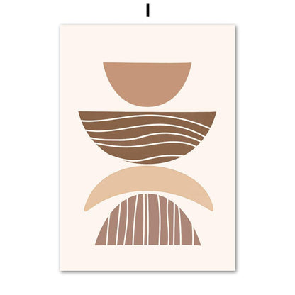 Geometric Boho Leaf Canvas Art for Modern Home Decor - Vogue Aura