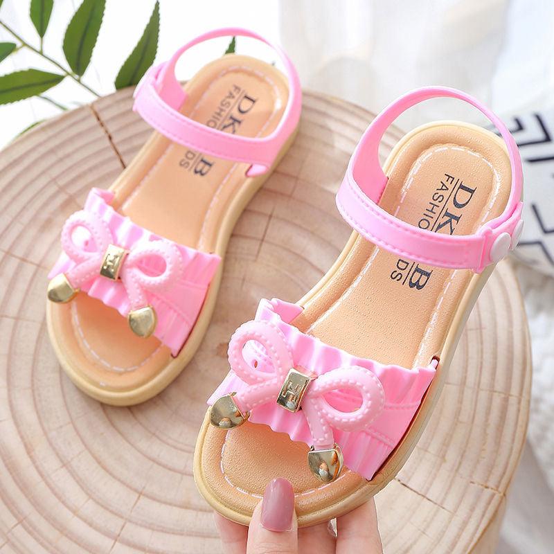 Girls' Sandals Summer New Style Korean Princess Shoes Big Children'S Casual Student Shoes Children'S Non-Slip Flat Shoes - Vogue Aura