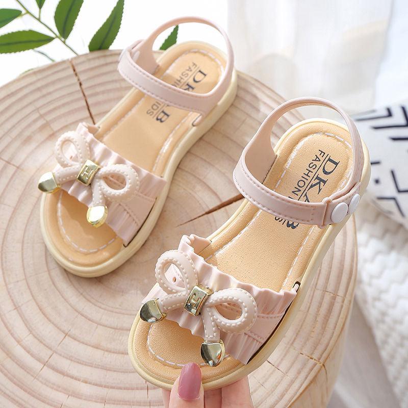 Girls' Sandals Summer New Style Korean Princess Shoes Big Children'S Casual Student Shoes Children'S Non-Slip Flat Shoes - Vogue Aura