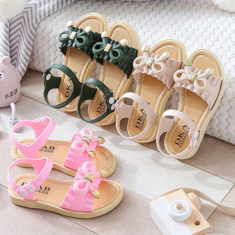 Girls' Sandals Summer New Style Korean Princess Shoes Big Children'S Casual Student Shoes Children'S Non-Slip Flat Shoes - Vogue Aura