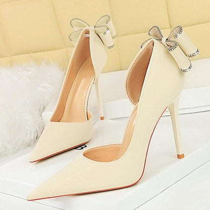 Glamorous Rhinestone Stiletto Heels with Pointed Toe - Vogue Aura