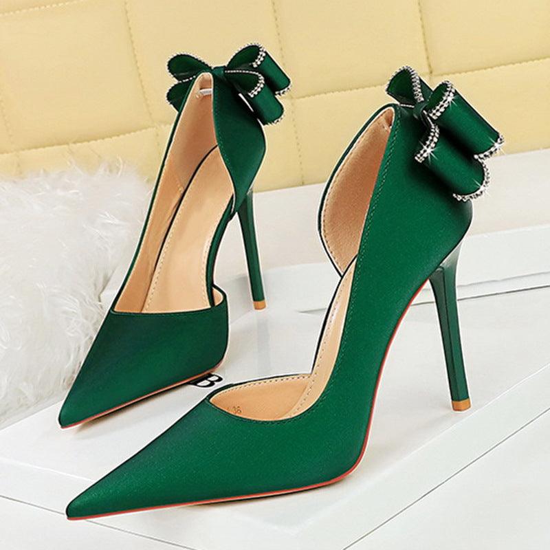 Glamorous Rhinestone Stiletto Heels with Pointed Toe - Vogue Aura