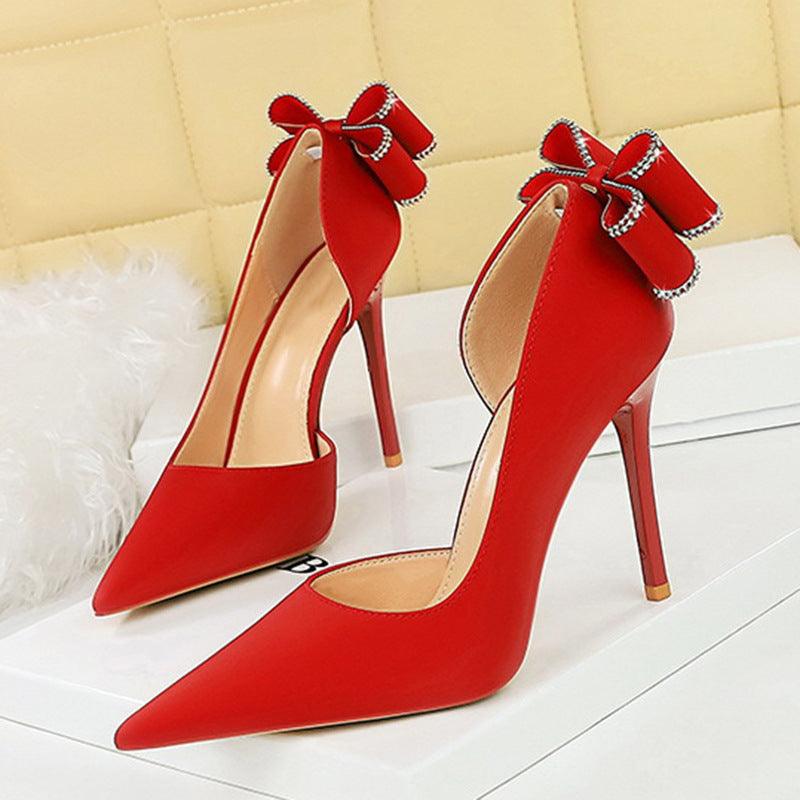 Glamorous Rhinestone Stiletto Heels with Pointed Toe - Vogue Aura